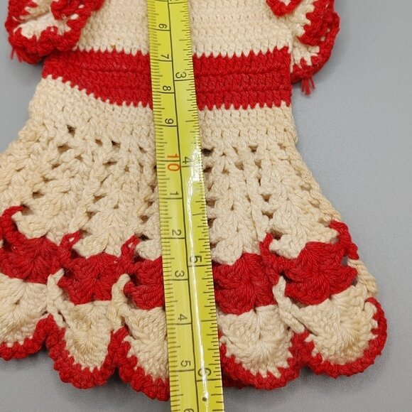 Vintage Crochet White and Red Pot Holder Potholder - Picture 5 of 5